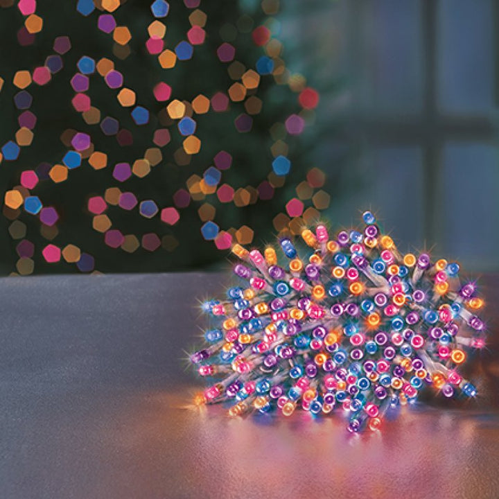 Premier 200 Multi-Action LED SupaBrights Clear Cable with Timer Rainbow