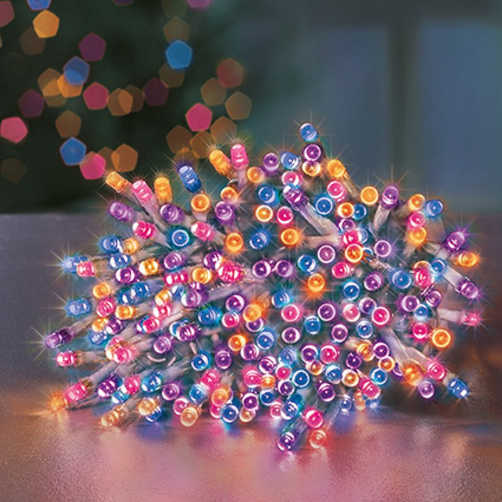 Premier 200 Multi-Action LED SupaBrights Clear Cable with Timer Rainbow