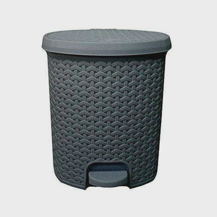 Hobby Life 3L Plastic Rattan Pedal Bin Grey