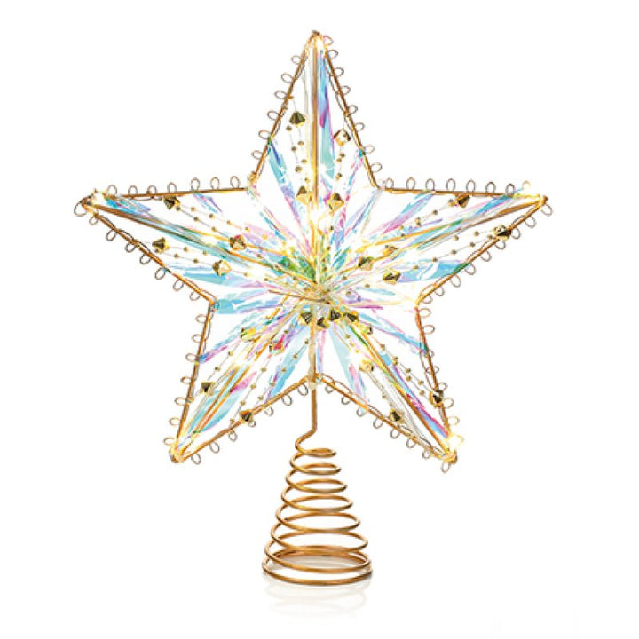 Premier Silver Metallic Effect Battery Operated Star Christmas tree topper