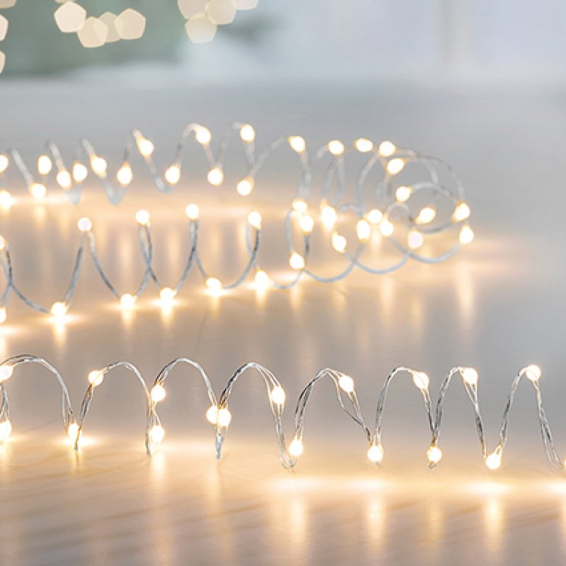 Premier Ultra Bright Battery Operated Pin Wire Lights 40s Warm White