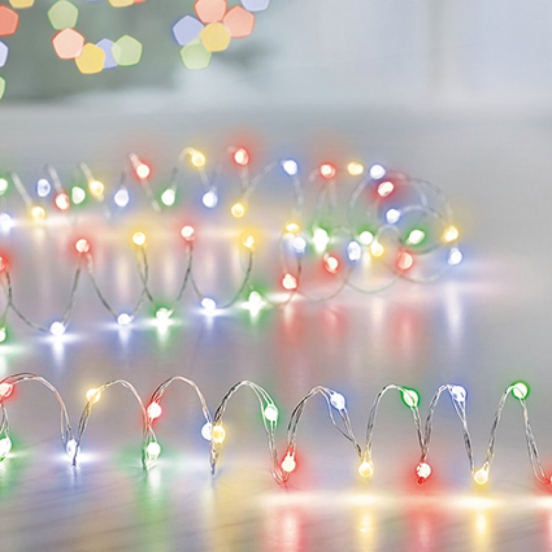 Premier Ultra Bright Battery Operated Pin Wire Lights 40s Multi
