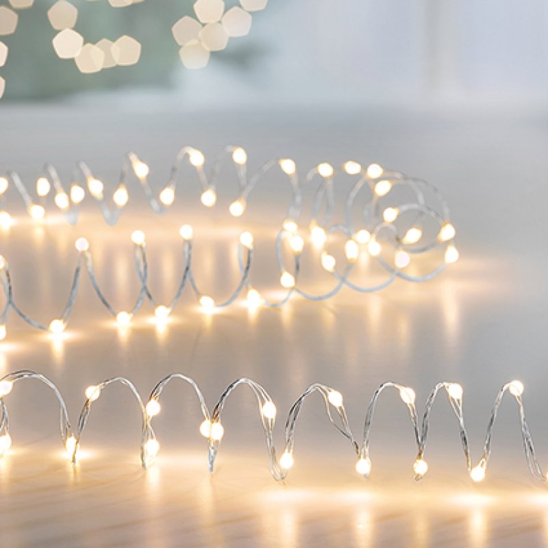 Premier Ultra Bright Battery Operated Pin Wire Lights 20s Warm White