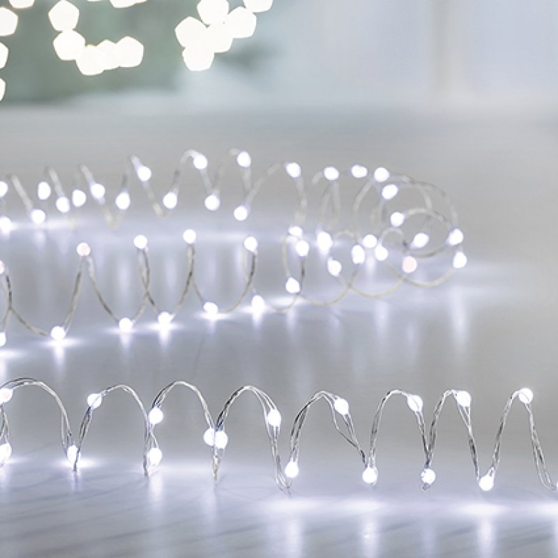 Premier Ultra Brights Battery Operated Pin Wire Lights 20s White
