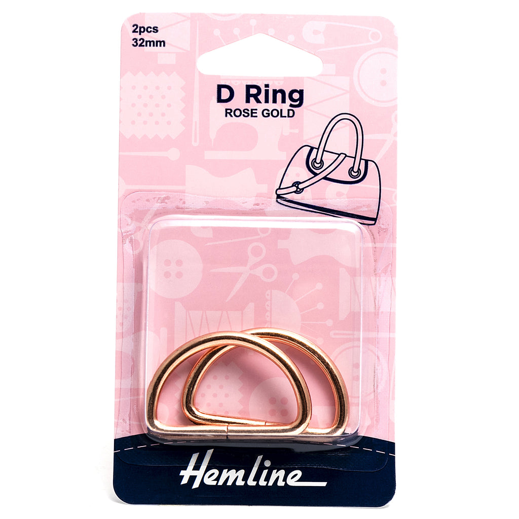 D Ring: 32mm: Rose Gold: 2 Pieces