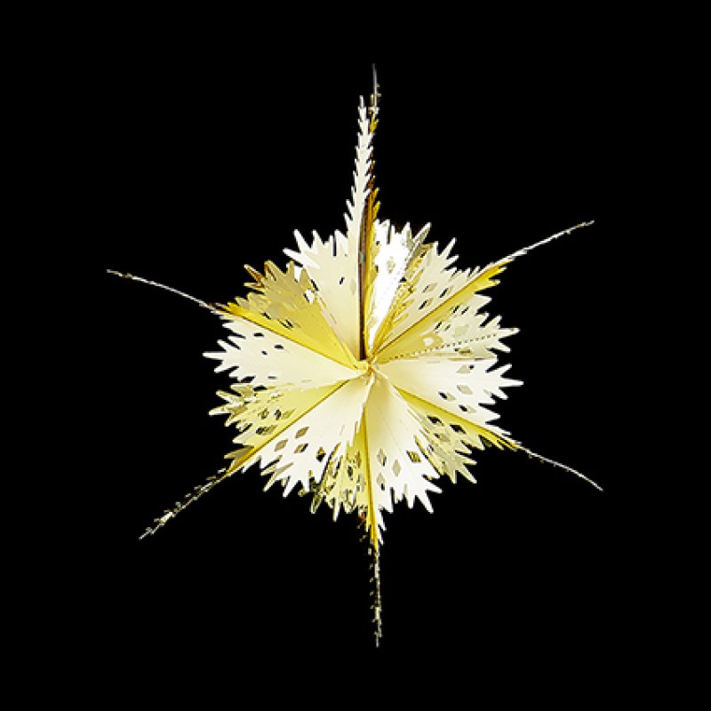 Christmas Foil Ceiling Decoration Hanging Star 40cm Gold Ivory (G)