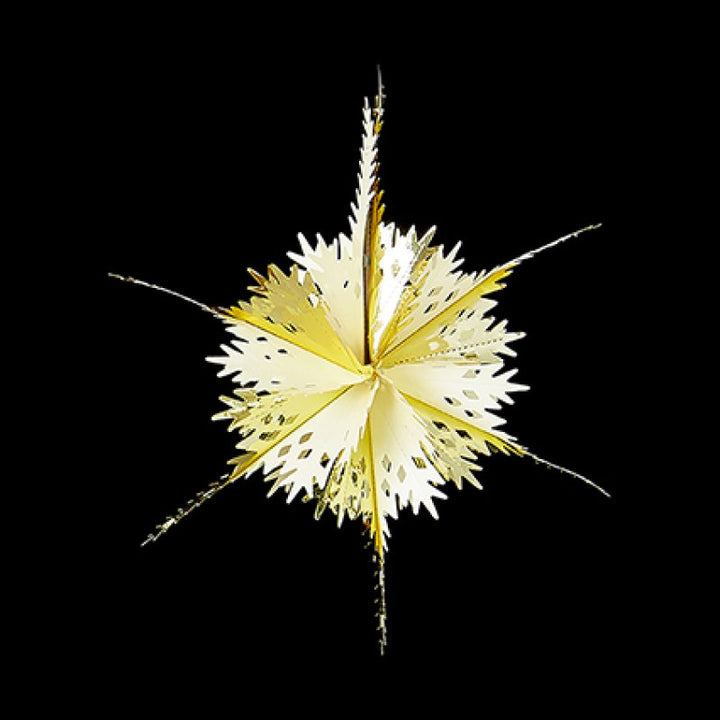 Christmas Foil Ceiling Decoration Hanging Star 40cm Gold Ivory (G)