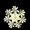 Christmas Foil Ceiling Decoration Hanging Star 40cm Gold Ivory (G)