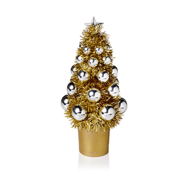 Premier 21cm Mini Tinsel Tree in Pot Assorted