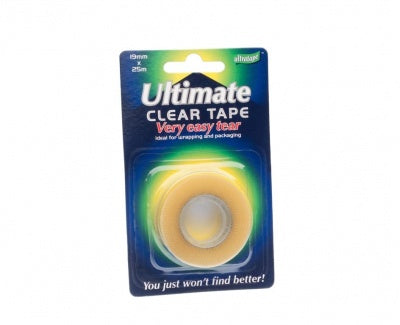 Ultratape Ultimate 19mm x 25M Easy Tear Clear Tape
