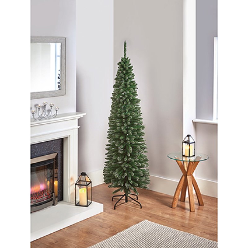 Premier Pencil Pine Snow Tipped 2m Artificial Xmas Tree K200