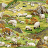 Printed Patchwork Quilted Cotton Fabric In the Country Sheep Fat Quarters 50x55cm