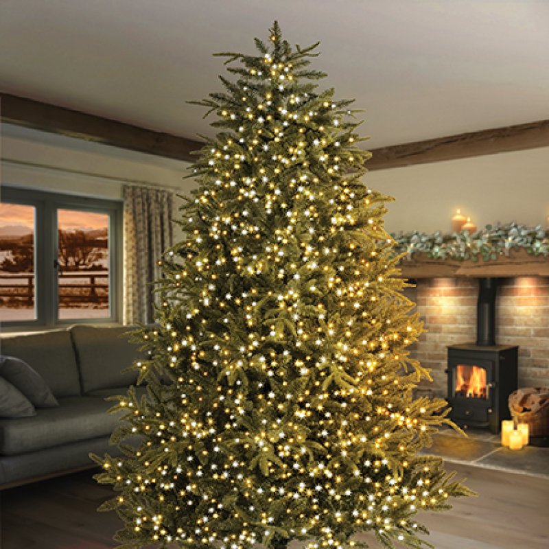 Premier Multi-Action Treebright LED Lights with Timer 1000s White/Warm White
