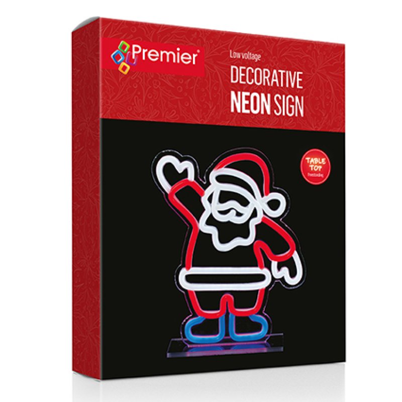 Premier 25cm Table Top Neon Sign - Santa