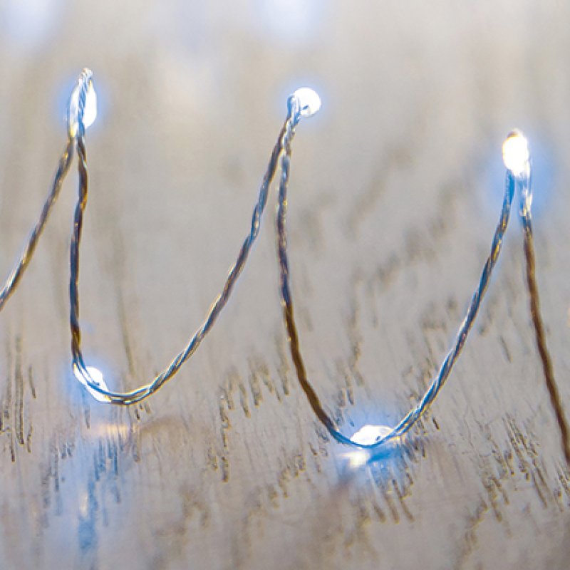 Premier Ultra Bright Battery Operated Pin Wire Lights 40s White