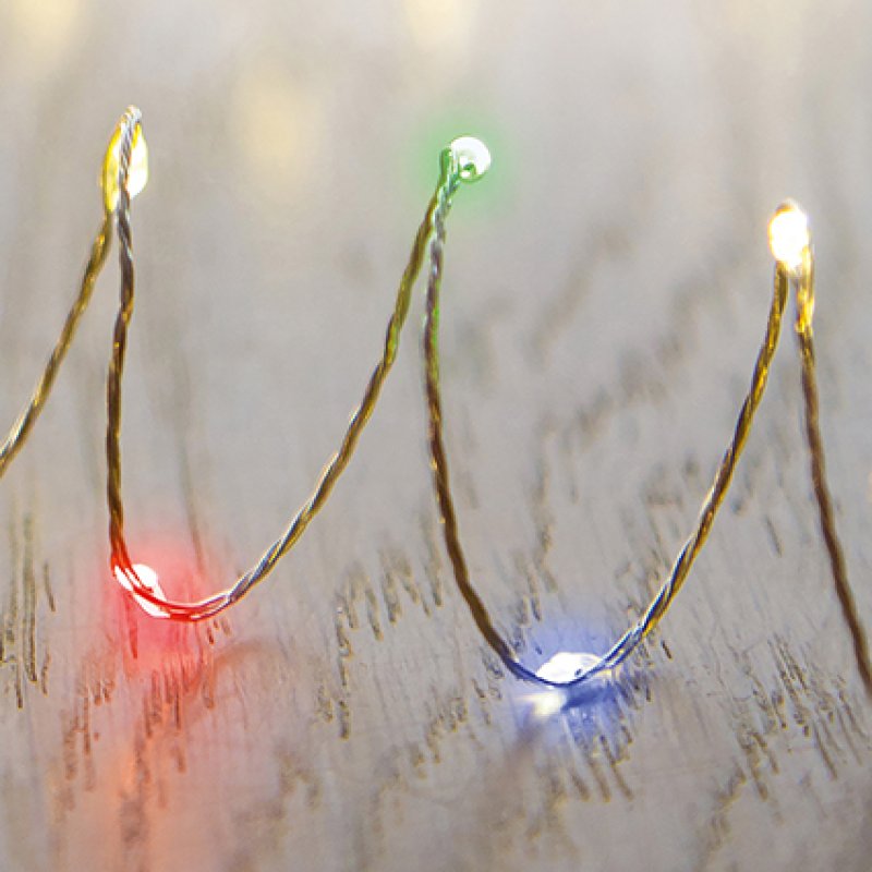 Premier Ultra Bright Battery Operated Pin Wire Lights 40s Multi