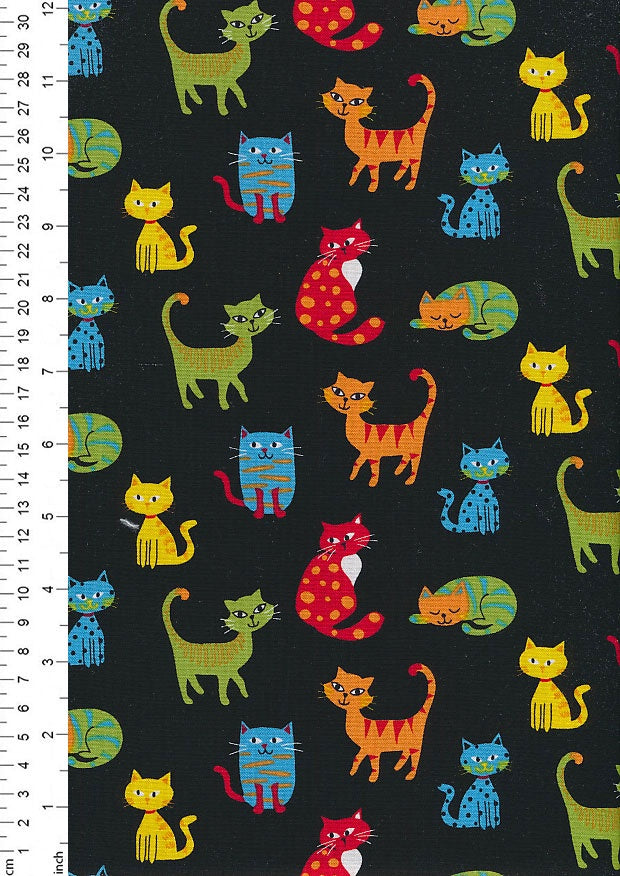Nutex Happy Paws cats cotton fabric