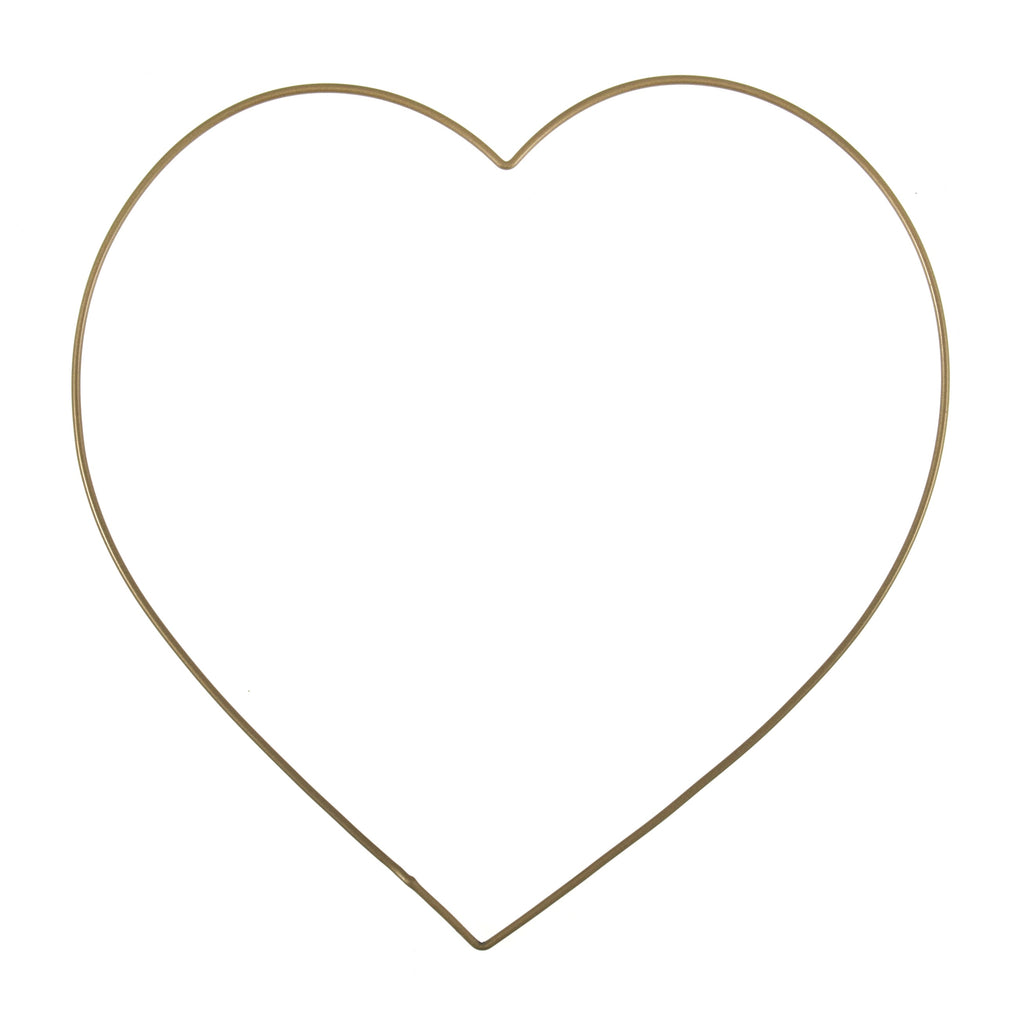 Craft Hoops: Wire: Heart: 20cm: Gold