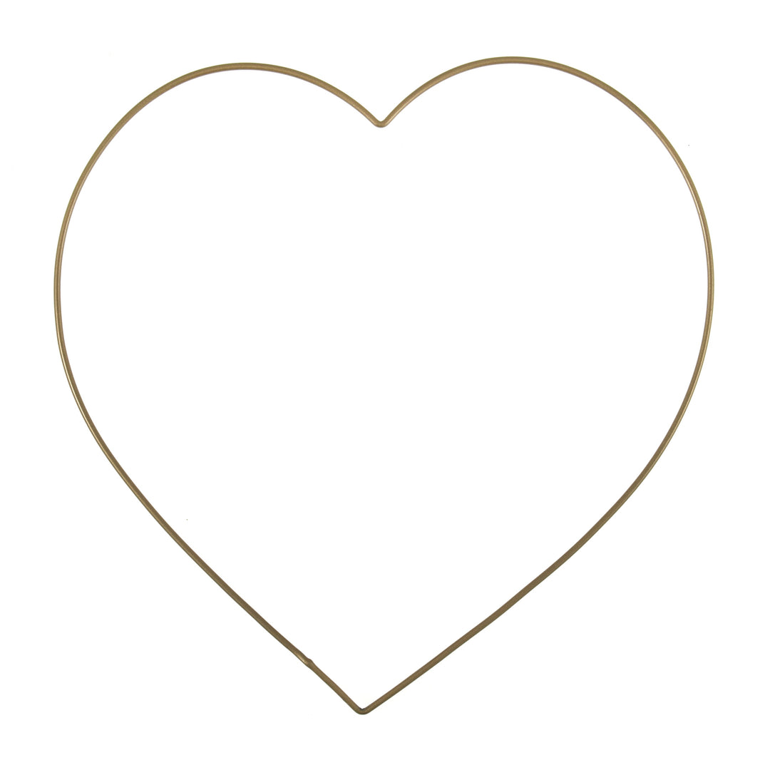Craft Hoops: Wire: Heart: 20cm: Gold