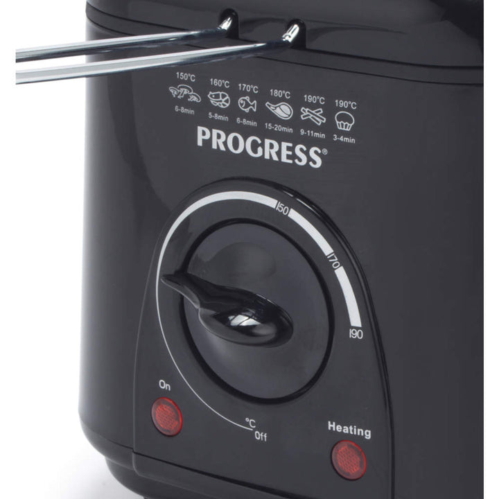 Progress 1L Compact Deep Fat Fryer – Black