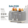 Salter Retro Grey 4 Slice Toaster with 6 Browning Levels