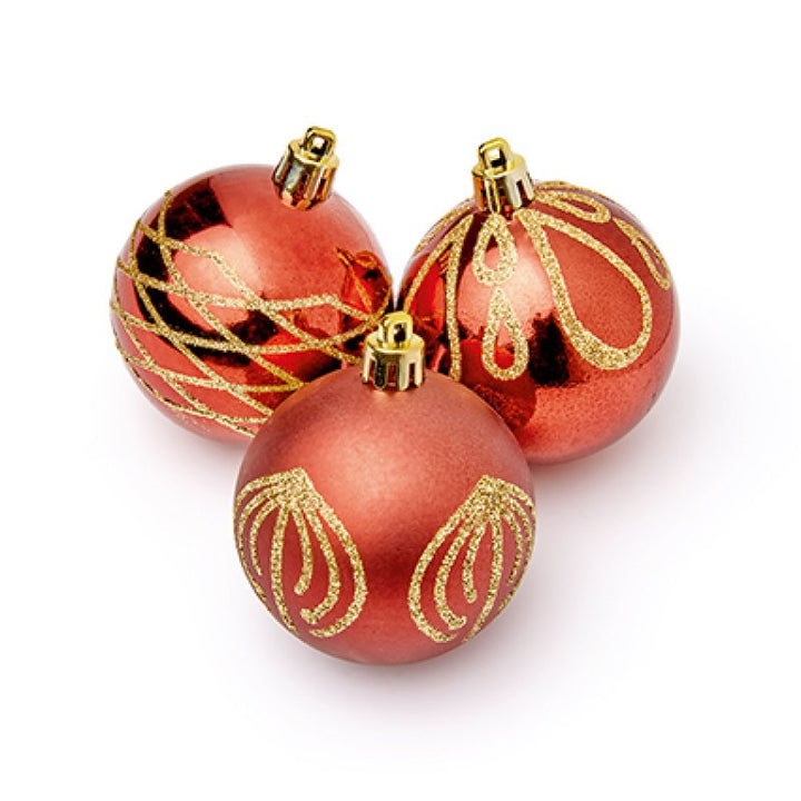 Premier 9 X 60mm Christmas Sepia Decorated Bauble Balls