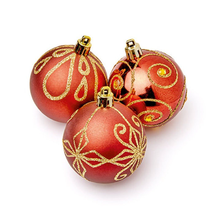 Premier 9 X 60mm Christmas Sepia Decorated Bauble Balls