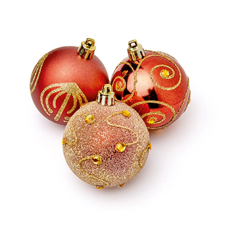 Premier 9 X 60mm Christmas Sepia Decorated Bauble Balls
