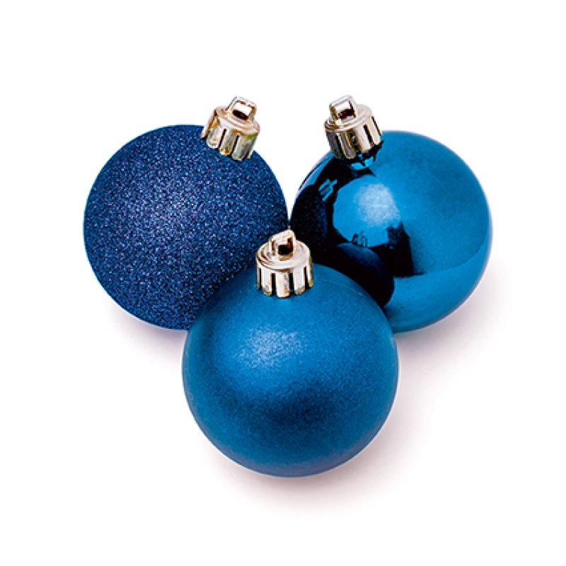 Premier 10 x 60mm Multi Finish Baubles Navy Blue