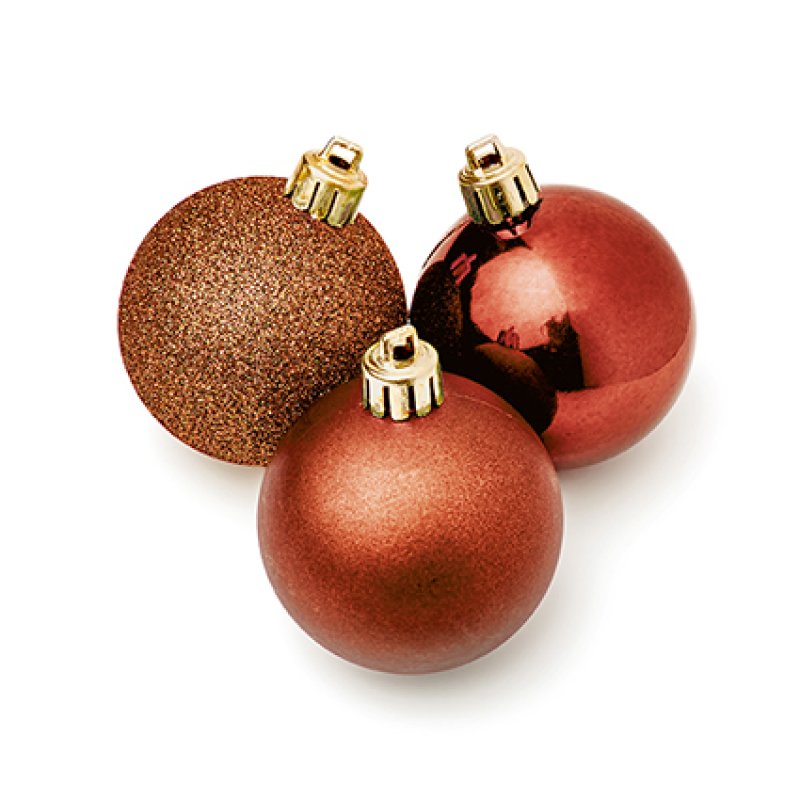 Premier 10 x 60 mm Multi Finish Baubles - Sepia