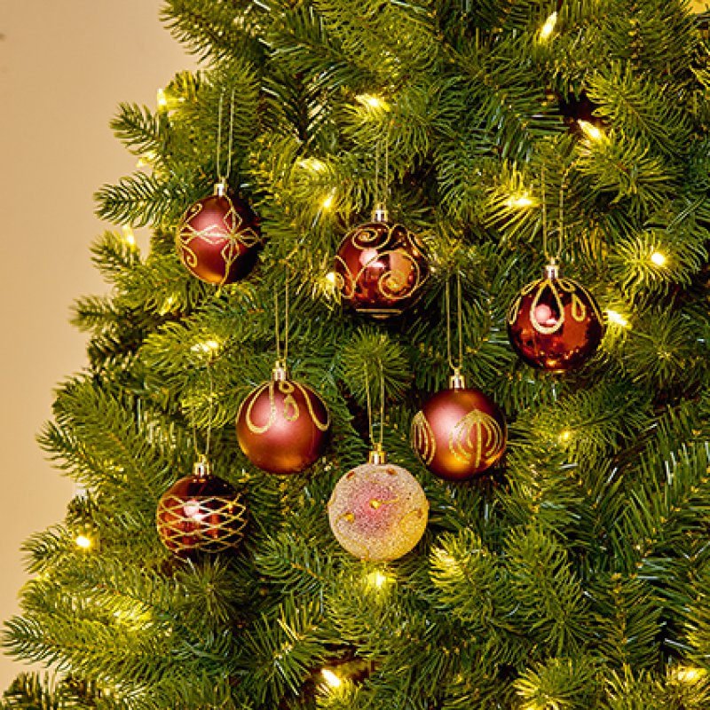 Premier 9 X 60mm Christmas Sepia Decorated Bauble Balls