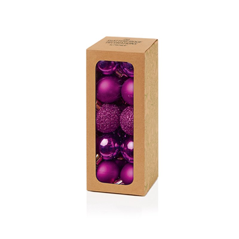Premier 30mm Multi Finish Shatterproof Baubles Pack of 20 Assorted
