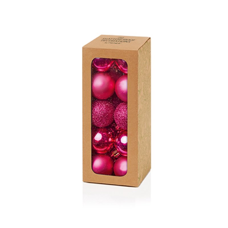 Premier 30mm Multi Finish Shatterproof Baubles Pack of 20 Assorted