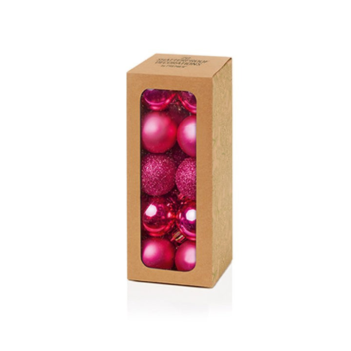 Premier 30mm Multi Finish Shatterproof Baubles Pack of 20 Assorted