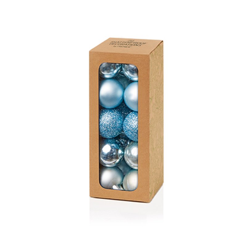 Premier 30mm Multi Finish Shatterproof Baubles Pack of 20 Assorted