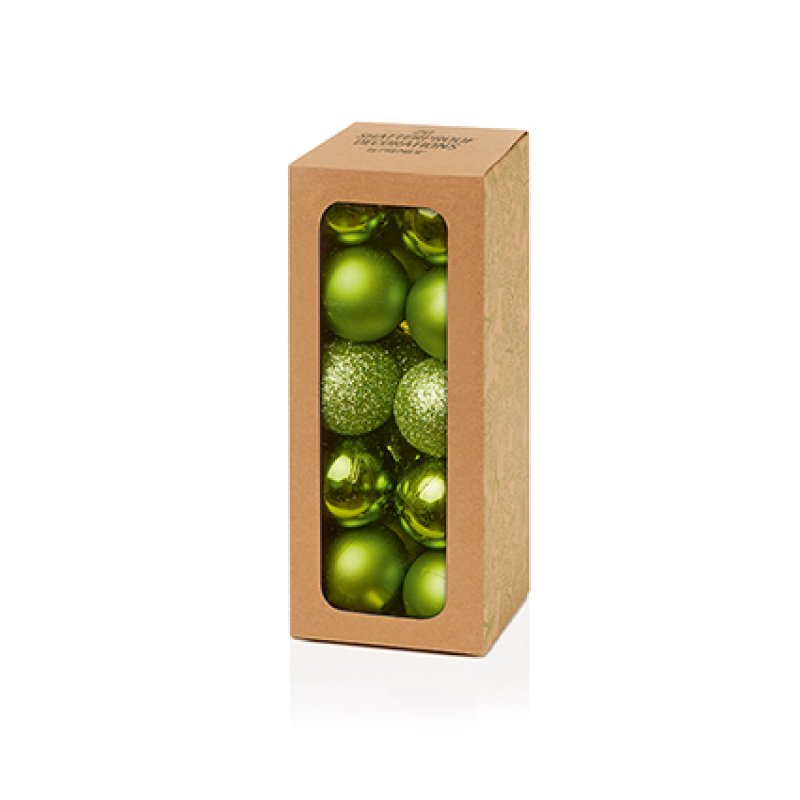 Premier 30mm Multi Finish Shatterproof Baubles Pack of 20 Assorted