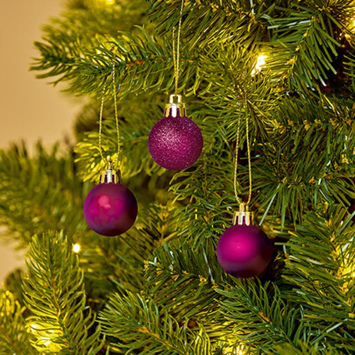 Premier 30mm Multi Finish Shatterproof Baubles Pack of 20 Assorted