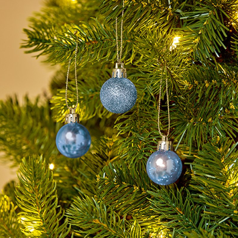 Premier 30mm Multi Finish Shatterproof Baubles Pack of 20 Assorted