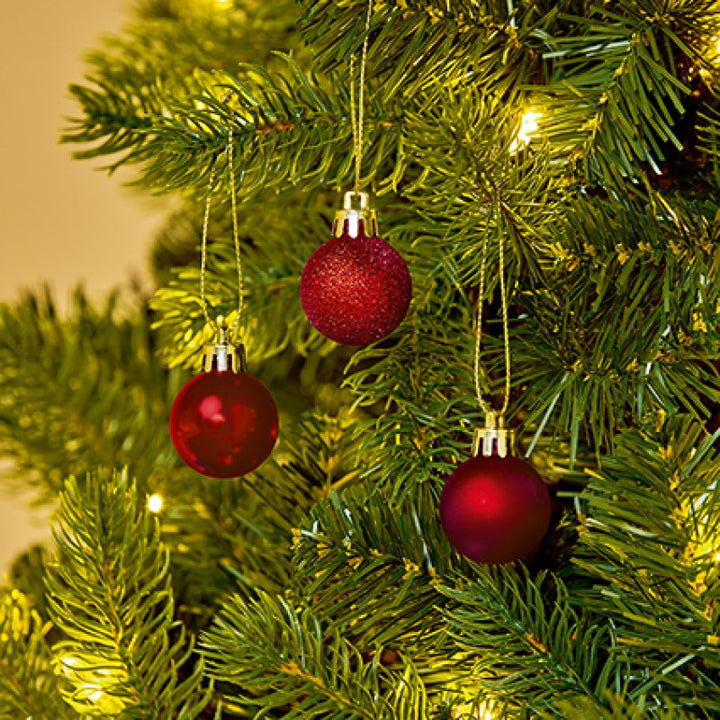 Premier 30mm Multi Finish Baubles Pack of 20 Gold/Red/Silver
