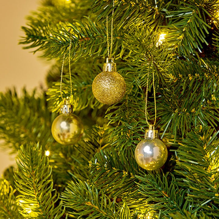 Premier 30mm Multi Finish Baubles Pack of 20 Gold/Red/Silver