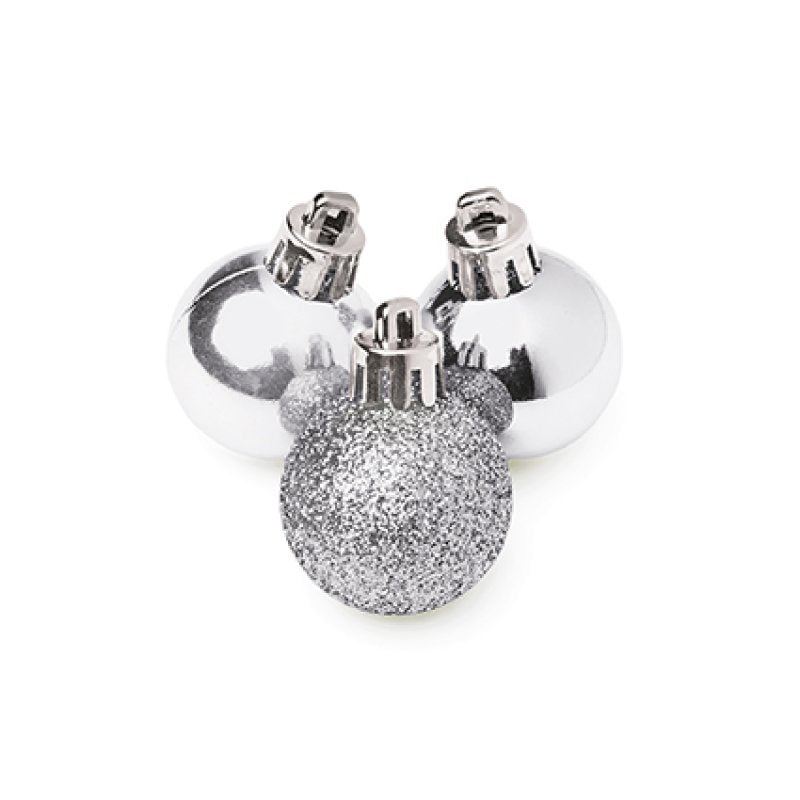 Premier 30mm Multi Finish Baubles Pack of 20 Gold/Red/Silver