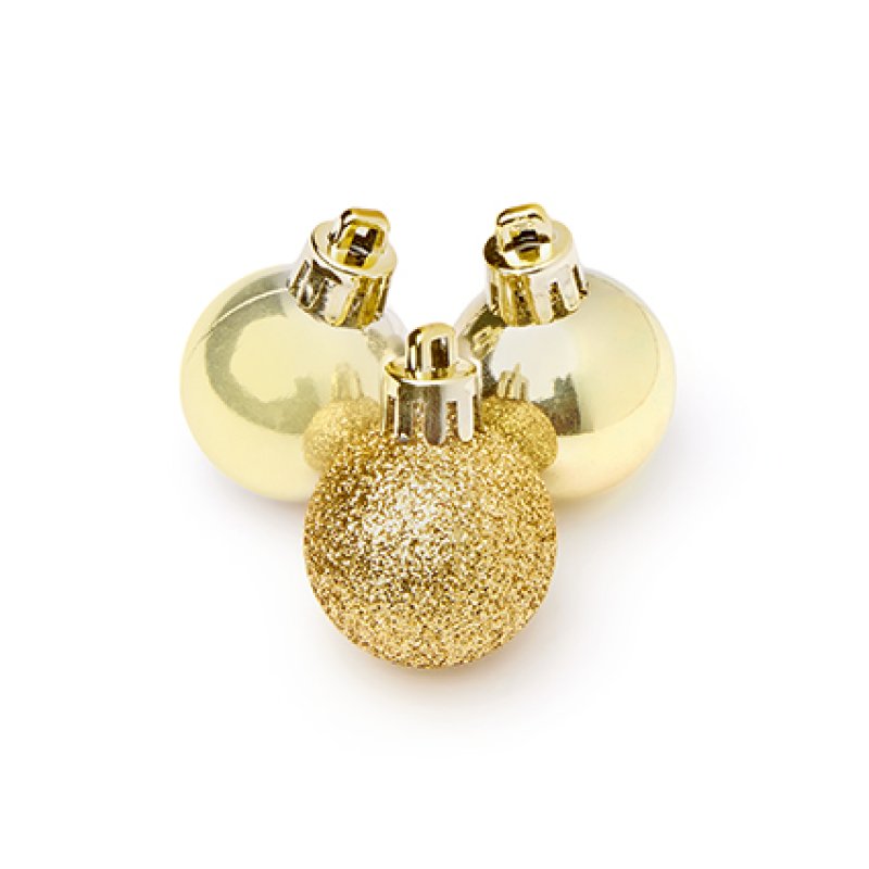 Premier 30mm Multi Finish Baubles Pack of 20 Gold/Red/Silver