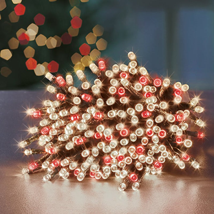 Premier Multi-Action Treebright LED Lights with Timer 1500s Red/Warm White