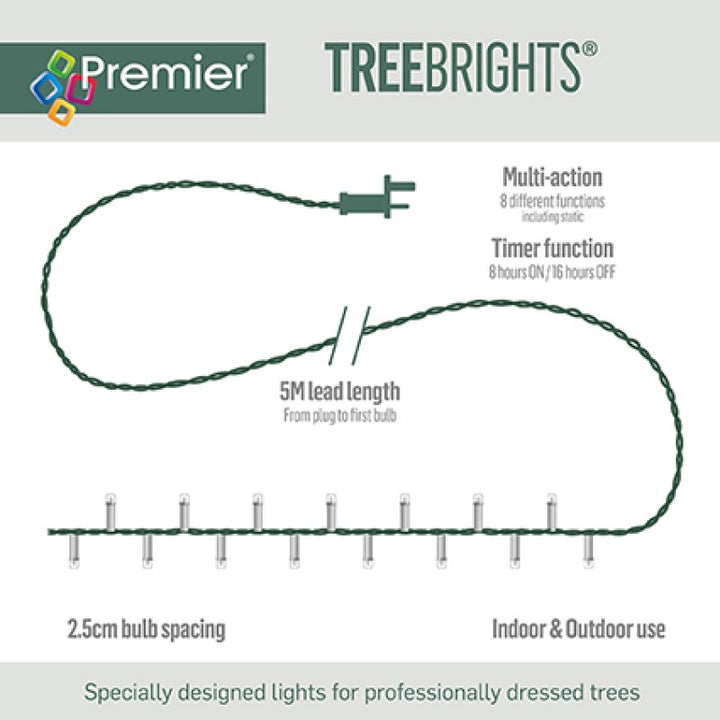 Premier Multi-Action Treebright LED Lights with Timer 1500s Red/Warm White