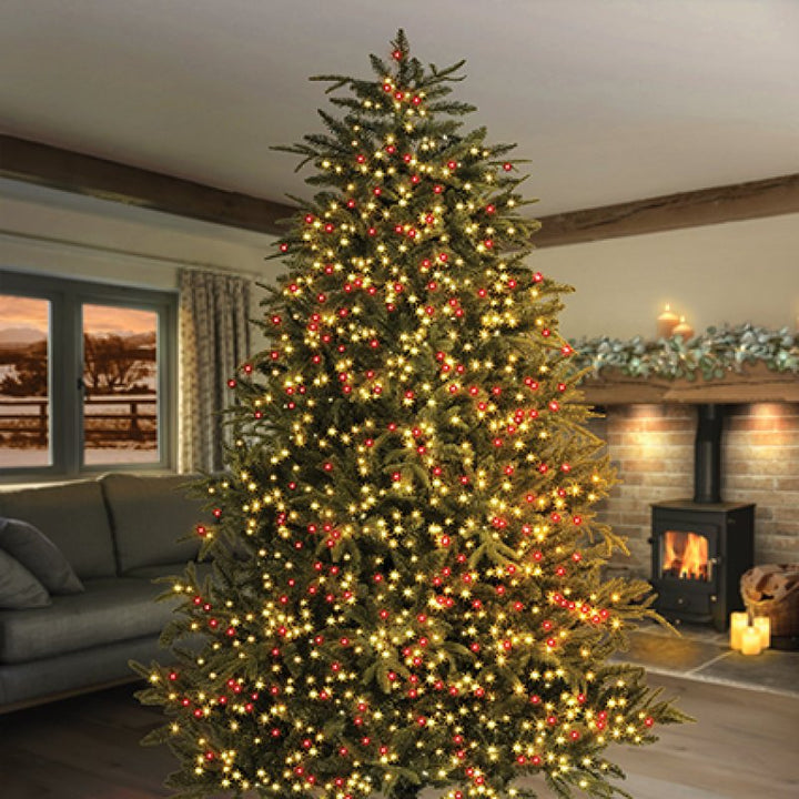 Premier Multi-Action Treebright LED Lights with Timer 750s Red/Warm White