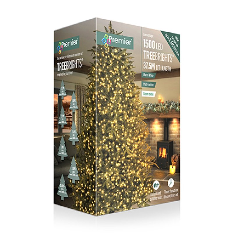 Premier Multi-Action Treebright LED Lights with Timer 1500s Warm Whites
