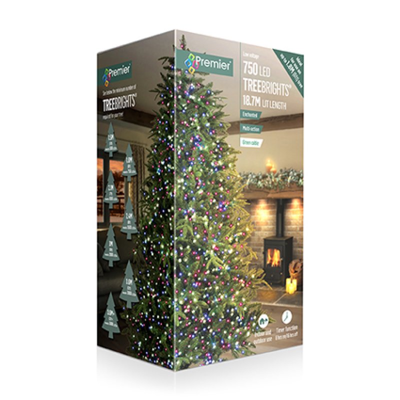 Premier Multi-Action Treebright LED Lights with Timer 750s Blue/Purple