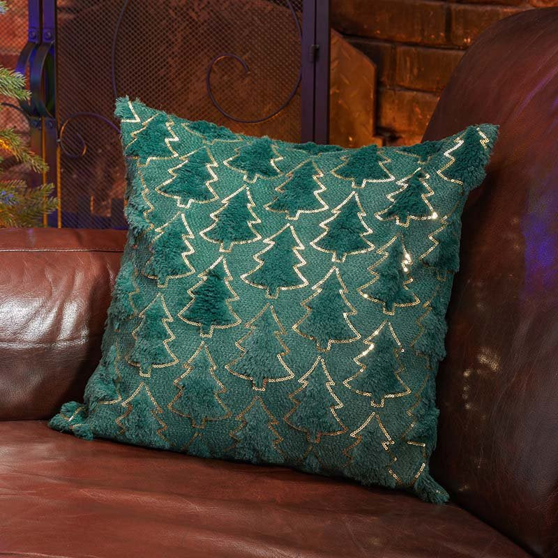 Three Kings Filled Tree Cushion - Emerald