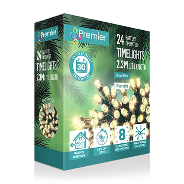 Premier 24 Multi-Action Battery Operated Time Lights Warm White
