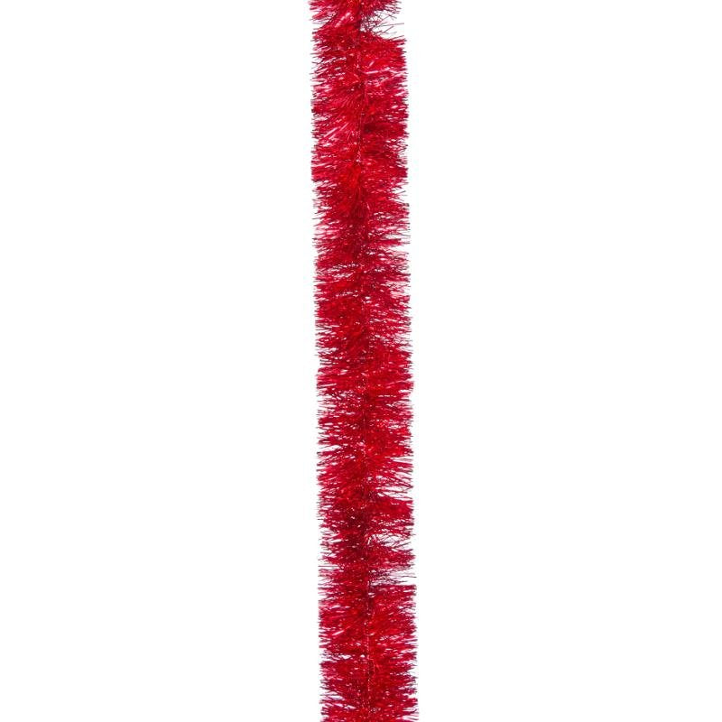 Three Kings 2m Red Deluxe Tinsel Garland, Dia 10cm